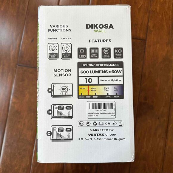 New Brimmel Waterproof Motion Sensor Solar Modern Outdoor Wall Light x2 - Picture 10 of 10